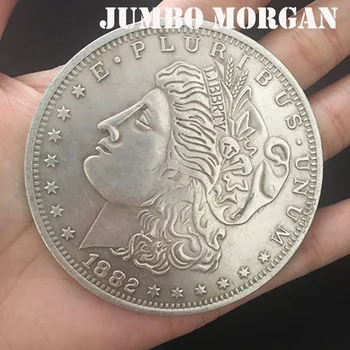 Jumbo Morgan Dolár (7 cm) kúzelnícke Triky Kúzelníka zblízka Ulici Ilúzie, Rekvizity Príslušenstvo, Nachádzajúce sa Miznúce Mince Magia