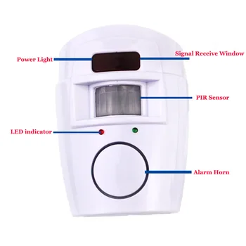 Topvico Bezdrôtový PIR Infračervený Senzor Pohybu, Detektor 2ks Diaľkové Radiče Dvere, Okno Anti-Theft domáci Alarm Security Systems