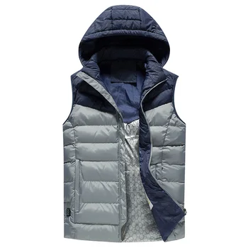 Inteligentné vykurovacie vesta zime teplá bunda pánská vesta s kapucňou mužov zips pánske sako bez rukávov bežné zimná vesta mužov Veľkosť M~5XL