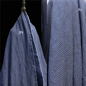 45 cm*160 cm/kus Honeycomb textúra troch-dimenzionální konkávne a konvexné denim jacket umývateľný žakárové tkaniny dizajnér