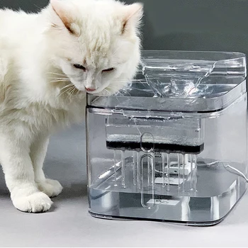 EU/US Plug 3L Transparentná Námestie Mačka Studne Automatické Obehu Zásobník Vody Mačiatko Psa Šteňa Pet Pitnej Produkt