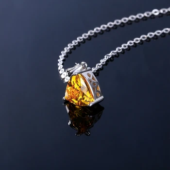 Dámske Šperky S925 Strieborný Náhrdelník s Príveskom AAAAA Zlatá Žltá Trojuholník Jednoduchý Náhrdelník s Príveskom Elegantné Šperky, Svadobné Party