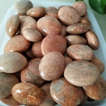 1 kg/veľa Prírodného kameňa orange moonstone palmstone dlaň dlaň meditácie čakra kameňa a liečivý kryštál veľkoobchod