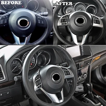 Pre Mazda 6 Atenza GJ 2013 2016 Chrome Volant Panel Kryt Tlačidlo Prepnúť Výbava Nálepky, Dekorácie Auta, Styling