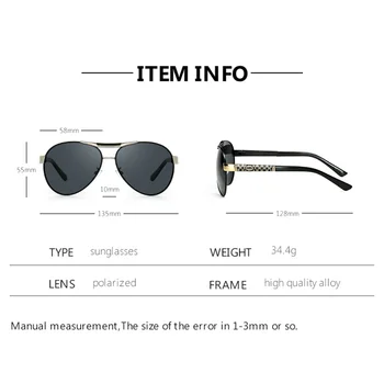 Vysoká kvalita Polarizované slnečné Okuliare Mužov Značky Dizajnér Vintage TR90 UV400 pilot, Slnečné okuliare muž Ženy ovládač Odtiene Q10008