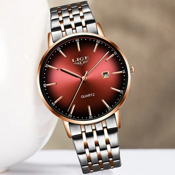LIGE Japan Quartz dámske Hodinky Módne Žena Náramkové hodinky Švajčiarsko, Luxusné Značky reloj mujer Nepremokavé Ženy Náramok Hodiniek
