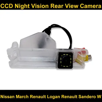 CCD HD Nočné videnie 12LED Špeciálne Auto Spätné Zozadu na Zadnej strane zálohy Kamera Pre Nissan Marca Renault Logan Renault Sandero W