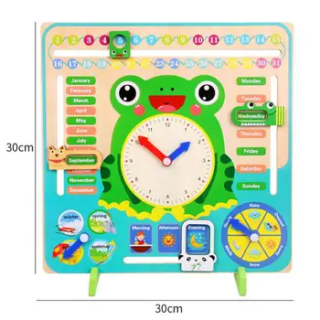 Nové vertikálne počasie, kalendár, hodiny, drevené Montessori hračka baby čas kognitívne predškolského učebná pomôcka Vzdelávacie Hračky