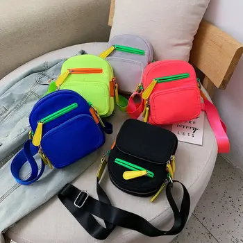 Crossbody tašky pre ženy neon grenn ružová zips plátno tašky bežné program messenger tašky fluorescencie, peňaženky, kabelky taška cez rameno