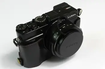 Kožené Pol Fotoaparát Prípade Rukoväť pre Panasonic LUMIX LX100/LX100 Mark II
