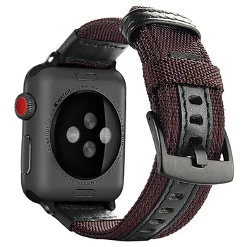 URVOI pásmo pre apple hodinky série 6 SE 5 4 321 odolné popruh pre iwatch vonkajšie plátno s pravej kože moderné 38 42 40 44 mm