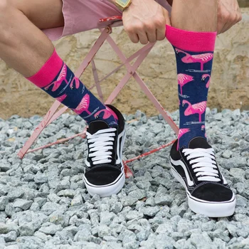 SANZETTI 5 párov/veľa Farebné pánske Osobnosti Ponožky Hipter Dizajn Česanej Bavlny Svadobné Šaty Ponožky Bežné Strany Posádky Ponožky