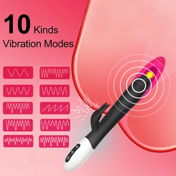 Dual Head Vagíny, Klitorisu Stimulácia Dildo Vibrátor G-spot Nepremokavé Masér s 10 Vibračných Režimov Dospelých, Sexuálne Hračky pre Ženy