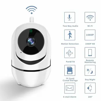 WiFi Kamera Tuya Mini Kamera PTZ 1080P HD Auto Motion Tracking Home Security Kamera Dieťa Monitorovacie Kamery Alexa Google