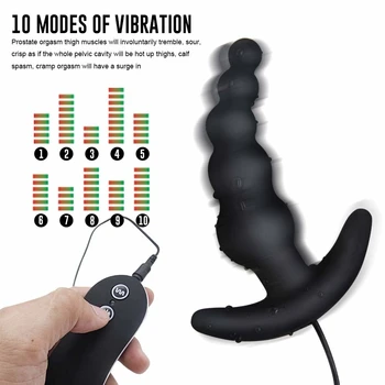 10 Frekvencie Vibračného Prostaty Masér Análny Plug Dildo Vibrátor Análne Korálky Zadok Plug Vibrátory Pre Dospelých Mužov Produkt