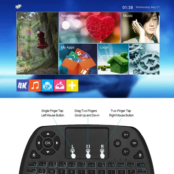 2.4 GHz Wireless Gaming Keyboard RU/SK Mini Dotyková Vzduchu Myši Ručné Diaľkové Ovládanie Podsvietenia pre Android TV BOX Smart TV LOL
