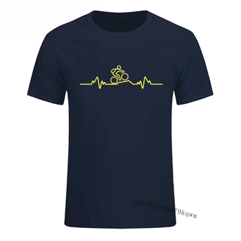 Horského Cyklistu Tep T-Shirt Estetické Vintage T-shirt Móda Harajuku Streetwear Camisetas Hombre Tričko Mužov