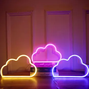 LED Neónový nápis Nočné Osvetlenie Pery Cloud Lampa na Stenu Dekor Svetlo USB port pre Výzdobu Svadby, Party Miestnosti milujú romantické