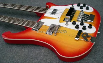 Hot predaj doubleneck ricken basová gitara,cherry sunburst gitaru.1275 verziu,Čínskej továrne
