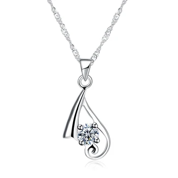 ZEMIOR Nepravidelný Prívesok Náhrdelníky Ženy 925 Sterling Silver Luxusné Cubic Zirconia Náhrdelník Charms Módne Šperky Darček