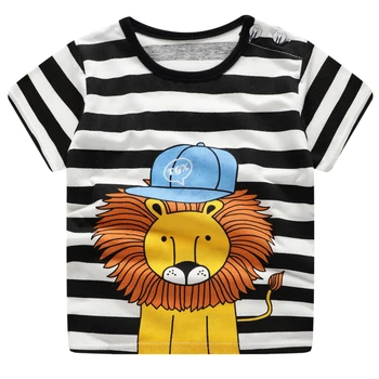 Cartoon Lion King Baby Boy Šaty Bavlna Pruhované tričko+krátke Nohavice 2KS Bežné Chlapci Oblečenie Letné Módne Oblečenie Set sa DS19