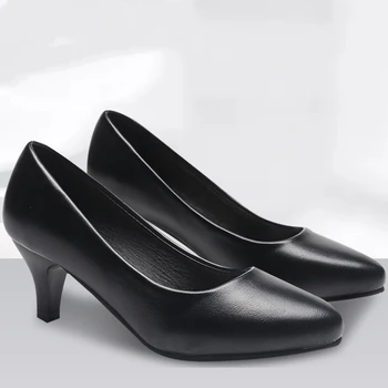 Cresfimix Zapatos Dama Ženy Klasické Vysoko Kvalitné Office Stiletto Podpätky Lady Bežné Pohodlie Black Pu Koža Päty Topánky B6145