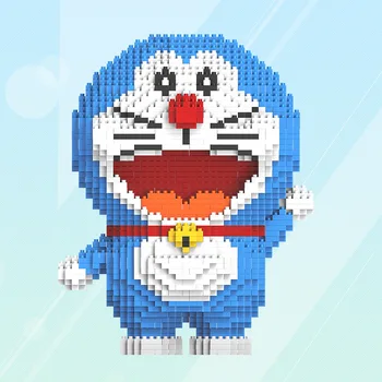 Tvorca Bábika Mini Diamond Častice Dorami Doraemon Modrá Fat Man Mini Bloky Tvorca stavebným Roztomilý BrickHeadz Hračky Pre dieťa