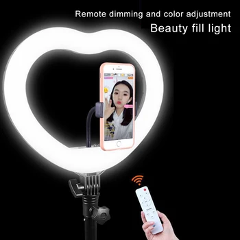 MAMNE 12 palcový Láska Krúžok Svetlo Selfie Diammable Video Studio Photography Osvetlenie Foto Na Youtube Live Streaming Fotoaparát Telefónu
