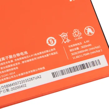 Originálne Náhradné Batérie Pre Xiao Mi Redmi Poznámka 2 redmi nota2 Redrice Pozn.2 BM45 Originálne Batérie Telefónu 3060mAh