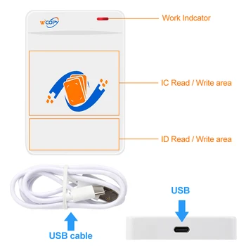 Smart RFID Karty Rozmnožovacie ID/IC Reader Kopírka Šifrované Karty Dekodér s USB Kábel Free Software Podpora NFC Telefón/Náramok