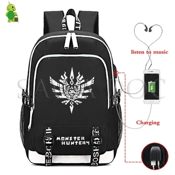 Sac Dos Homme Monster Hunter Batoh Ženy USB Nabíjanie Notebooku Batoh Mužov Bežné Školské Tašky pre Dospievajúce Dievčatá Cestovné Bagpack