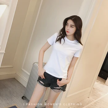 Vana Javeasen Jednoduché Topy T-shirt Pre Ženy Kórea Bežné T-shirt Čierna Biela Tees Oblečenie Pre Ženy Tričko Voľné Letné Topy