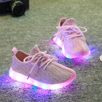 Davidyue deti deti sneaekers LED svetlá deti bežné topánky chlapci dievčatá športové topánky non-slip bežecká obuv žiariace
