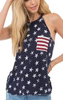 NÁS Ženy Americkej Vlajky Vesta bez Rukávov 4. júla T-shirt Voľné Topy