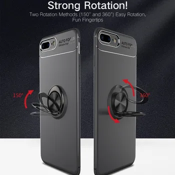 Pre iPhone 6 6 7 8 Plus X Xs Max XR Prípade, Farebné Kovy Magnetický Krúžok Držiak Mäkké Silikónové TPU Luxusné Kryt pre iPhone 5 5s SE