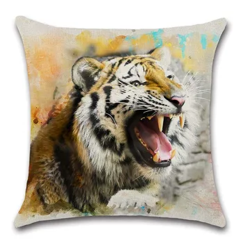 Kráľ lesných zvierat Tiger vytlačené Vankúš Výzdoba Domov gauč stoličky sedadlá deti spálňa dar, priateľ súčasnosti obliečka na vankúš