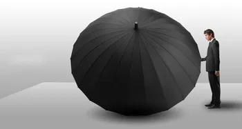 Hot predaj Tvorivé dlhé rukoväte vonkajšie 24 Rebra rovno 24K dáždnik veľké golfové dáždniky dvoch alebo troch ľudí, kompaktný dáždniky