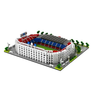 BS 9912-2 Španielsko Barcelona Futbal Club Camp Nou Štadión 3D Model Diamond Budovy Malé Kvádre, Tehly Hračka pre Deti, žiadne Okno