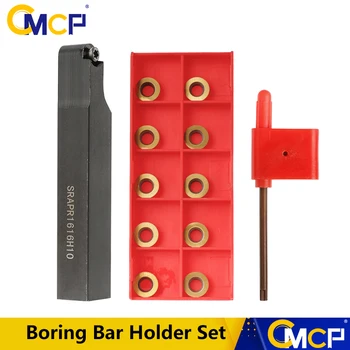 CMCP Nudné Bar Držiteľ SRAPR1616H10 SRAPR2020K10 Otáčania Nástroja Externé Sústruh Držiaka Žiletky S 10pcs RPMT10T3MO Vložky