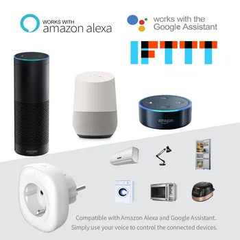 UK, USA, EÚ, WiFi, Smart Zásuvky elektrickej siete Zásuvky Diaľkového Ovládania Energie, Monitor Funguje s Amazon Alexa Google Doma Žiadny Potrebný Rozbočovač
