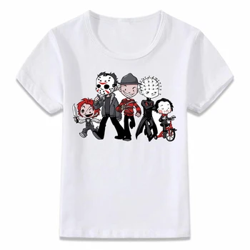 Deti Oblečenie Tričko Horor Cuties Chucky Skladačka Pin Hlavu tričko pre Chlapcov a Dievčatá Batoľa Košele Čaj