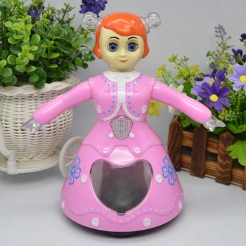 YIJUN HRAČKY YJ-3003 Baby Hračky elektronickej tanečnej 3D Oko bábika Elektrické Hudby Bábiky Rapunzel Roztomilý Detský Baby Doll Darček k Narodeninám