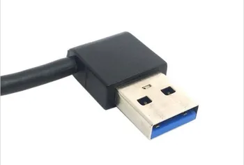 USB3.0 USB 3.0 Typ Muža 90 Stupňov Doľava Zahnutá Doprava Šikmého Predlžovací Kábel Rovno Spojenie 50 cm 0,5 m