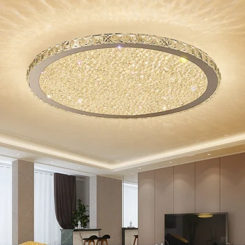 Crystal Moderné LED Stropné Svietidlá Pre Obývacia Izba, Spálňa Domov Svietidlá Diaľkové Stmievanie Nehrdzavejúcej Ocele Stropné Lampy
