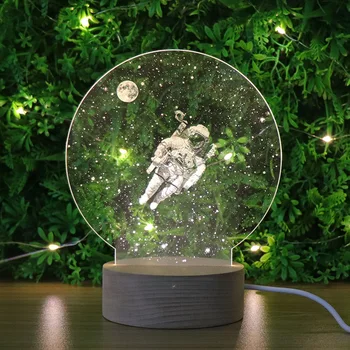 2020 Pokles Loď Tvorivé 3D Nočné Svetlo Modelovanie Lampa Astronaut Štýl Gadget Vianočné Dovolenku Strany Domova Ornament