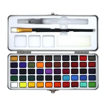 50Colors Pevné Akvarelových farieb Nastaviť Prenosné Kovové Box Akvarel Pigment pre Začiatočníkov Kreslenie Akvarelového Papiera, Umelecké potreby