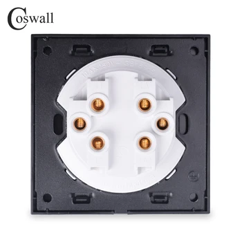 Coswall 2 Gang 2 Ceste Náhodné Kliknite na tlačidlo On / Off Wall Light Switch Prepne LED Indikátor Prejsť Cez Schodisko Prepnúť Panel Čierne Sklo