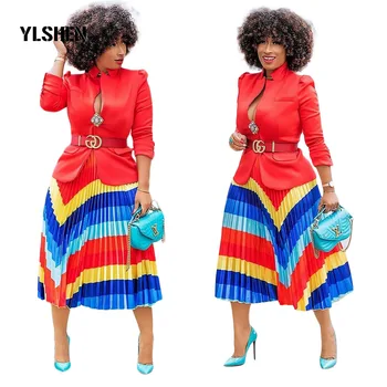 Africké Šaty Pre Ženy Afriky Oblečenie Afrike Sukne Tlač Dashiki Dámske Oblečenie Bazin Riche Šaty Plus Veľkosť Oblečenie Femme 2019