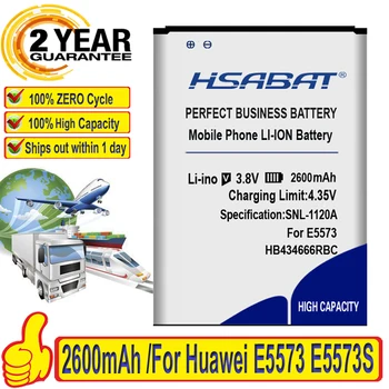 HSABAT Nový Top Značky 2600mAh akumulátor pre Huawei E5573 E5573S E5573S-32 E5573S-320 E5573S-606 E5573S-806 HB434666RBC
