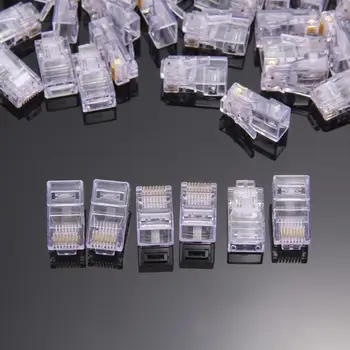 Siete Crystal Modulárny Konektor microusb Adaptéra 100ks/veľa RJ45 8pin Modular Plug-8P8C pre Cat5, Cat5e, Cat6 Kábel